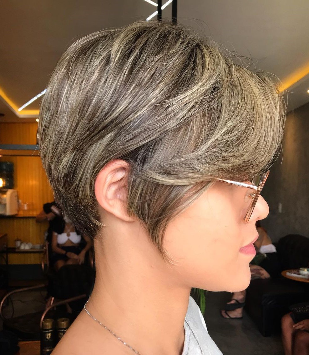 Women’s Short Haircut with Glasses